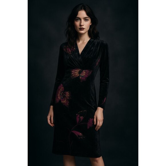 Diana Bentalls Dresses & Skirts - Diana Bentalls Vintage Velvet Butterfly Dress — Size 12 / M | Whimsy Goth, Y2K B